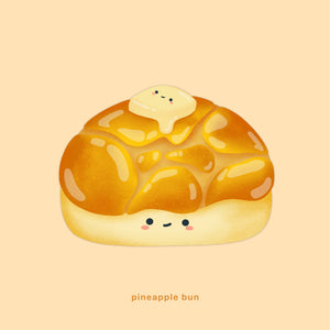 Pineapple Bun Sticker / Magnet